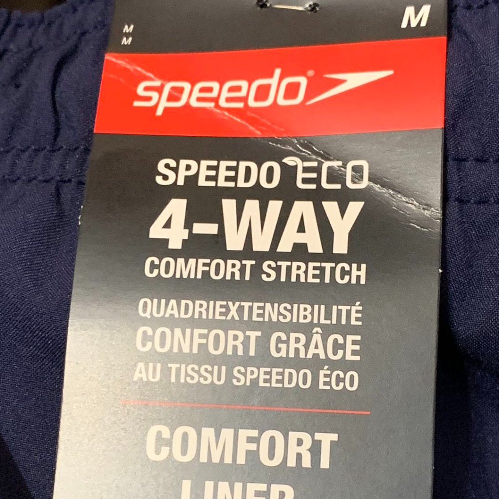 Speedo Men's 16" Solid Swim Trunks Peacoat M - Picture 7 of 7